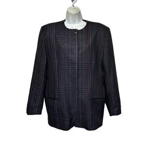 vintage kelly harper Herringbone tweed wool blazer USA size 16